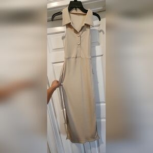 Elegant Beige Strapless Dress